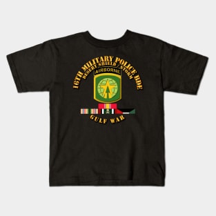 16th Military Police Bde - Desert Storm - Shield w Svc Kids T-Shirt